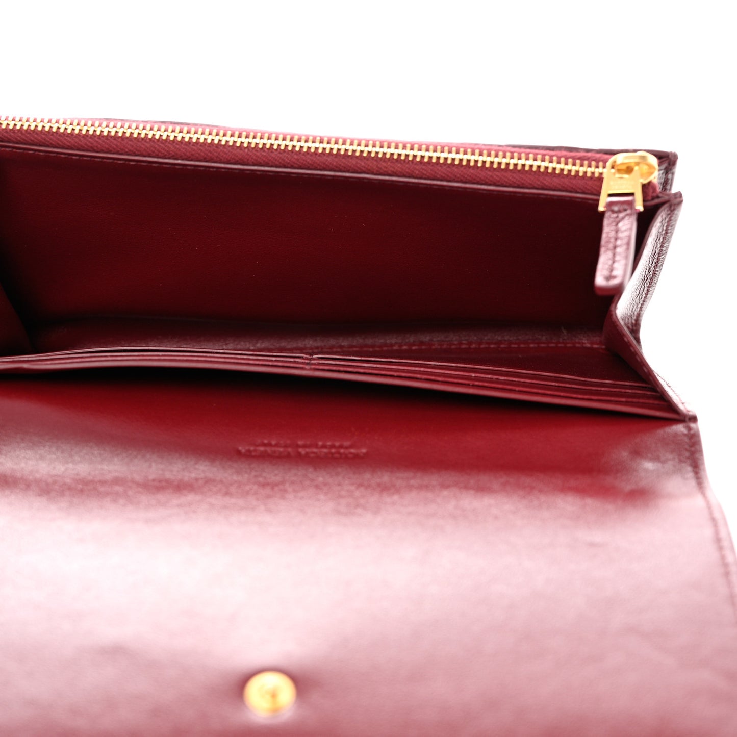 Nappa Intrecciato Flap Wallet Bordeaux