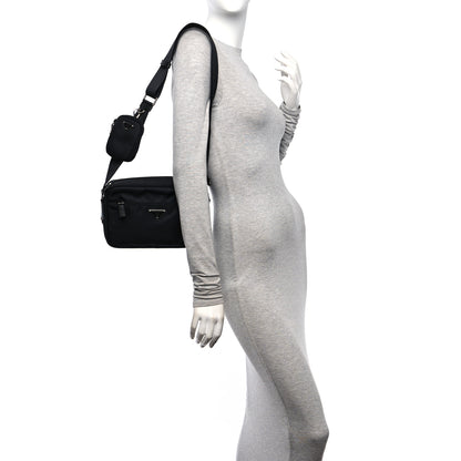 Prada Re-Nylon Vela Saffiano Pocket Double Zip Shoulder Bag Black 2 of 10