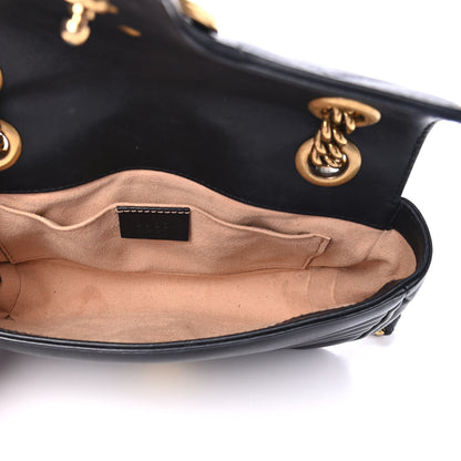 Gucci Calfskin Matelasse Mini GG Marmont Shoulder Bag Black 4 of 5