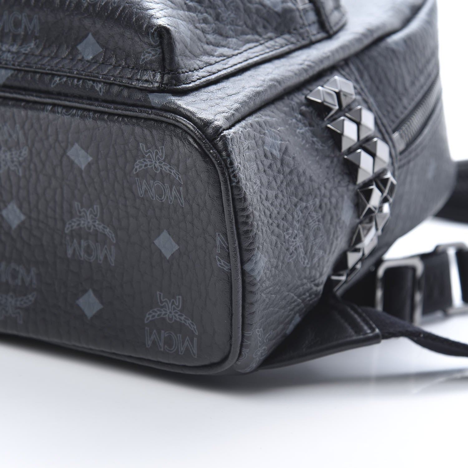 MCM Visetos Side Stud Mini Stark Backpack Black 9 of 9