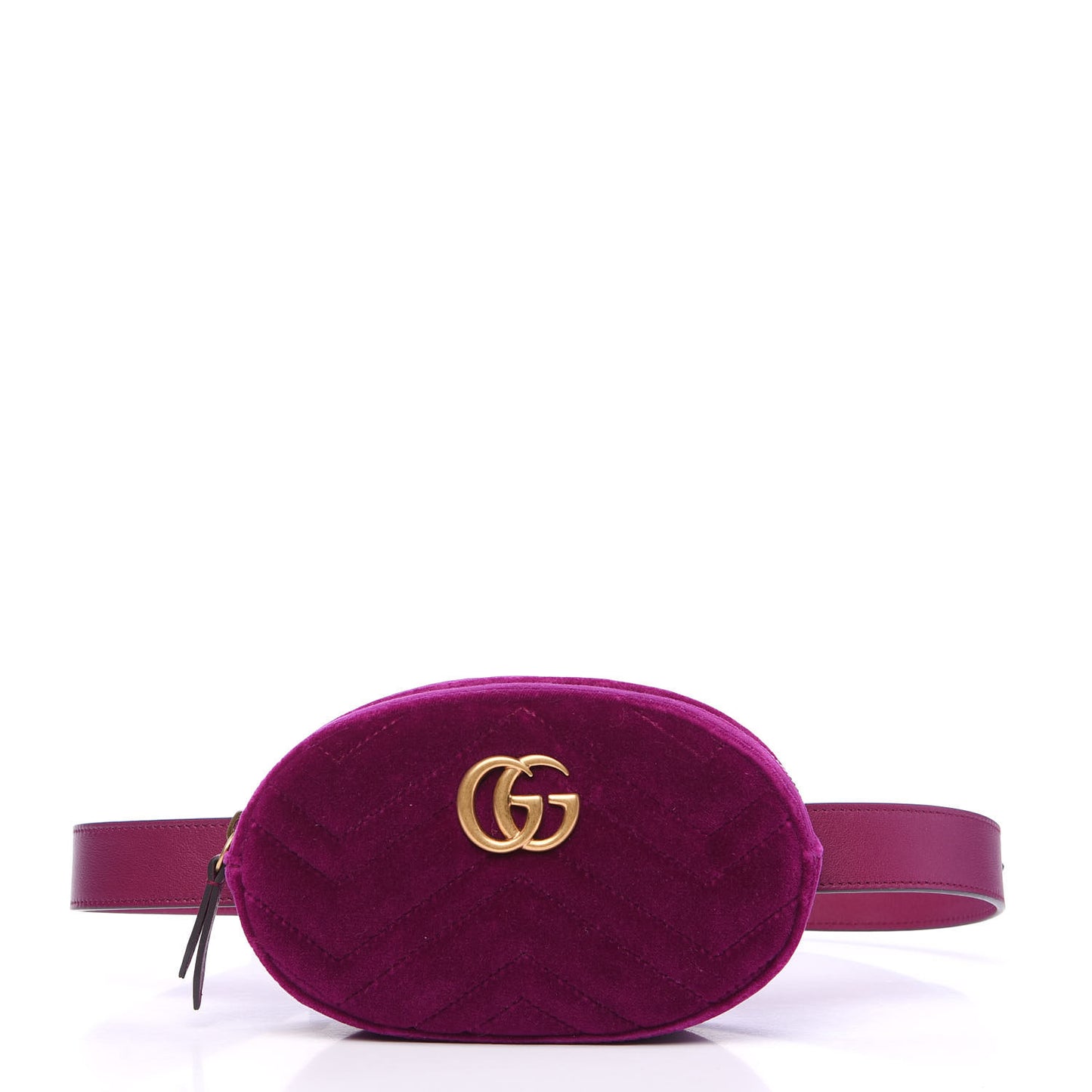 Velvet Matelasse GG Marmont Belt Bag 95 38 Fuchsia Violet Cyclamen