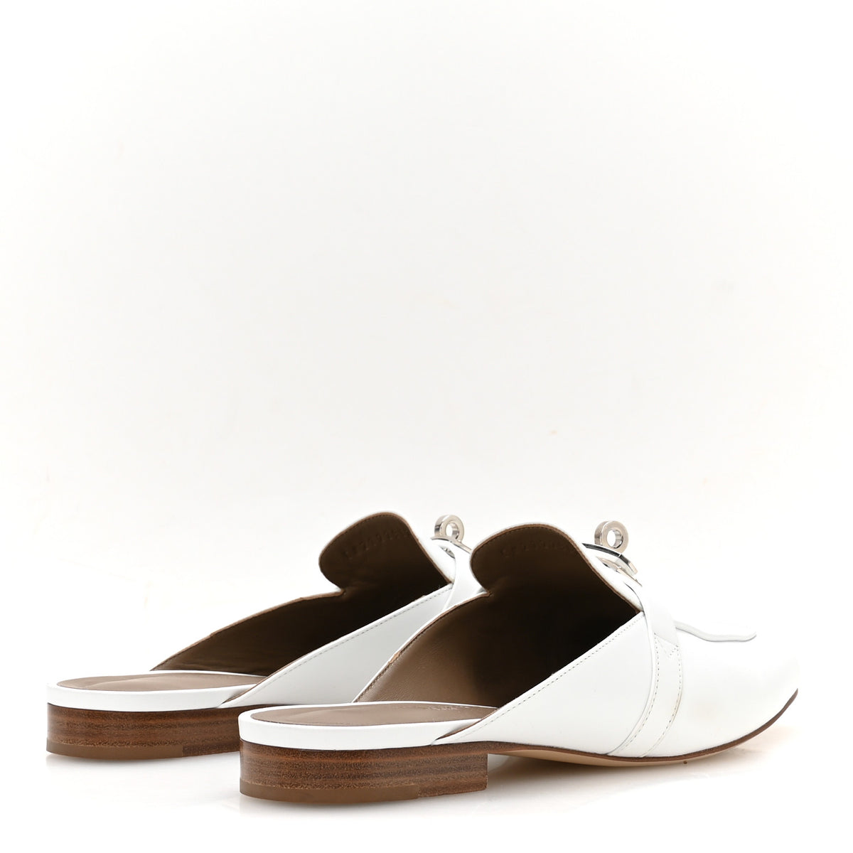 Hermes Calfskin Oz Mules 37 White 5 of 9