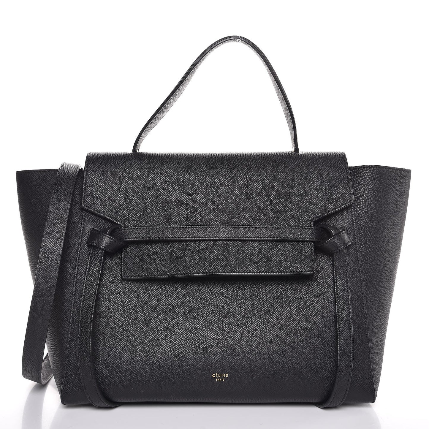 Grained Calfskin Mini Belt Bag Black