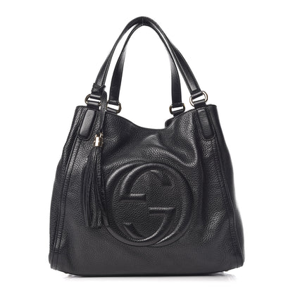 Gucci Pebbled Calfskin Medium Soho Shoulder Bag Black 1 of 14