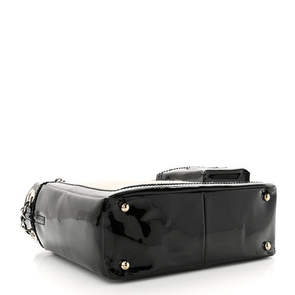 Chanel Patent Pony Hair Small Pocket Tote Black White 4 of 11