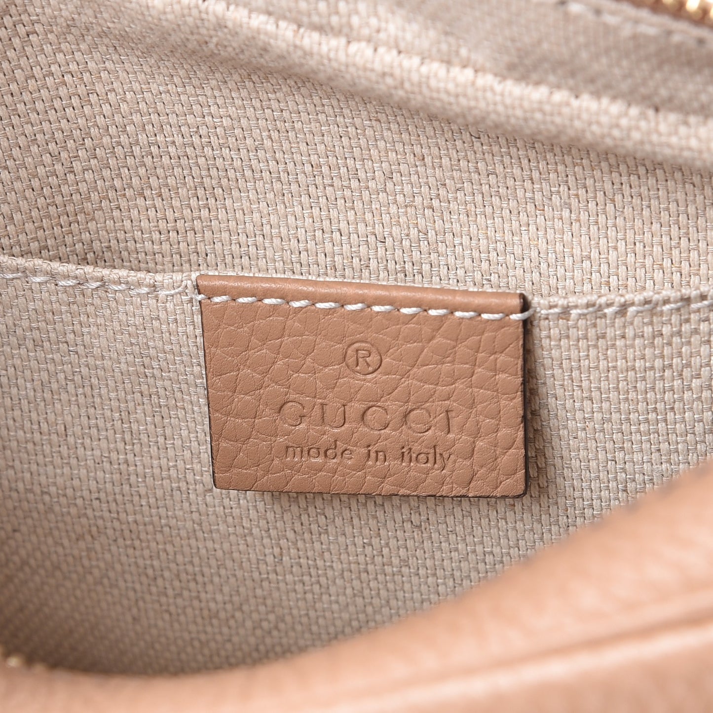 Pebbled Calfskin Small Soho Disco Bag Camelia