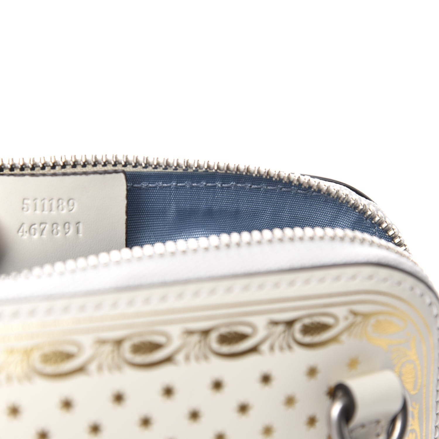 Gucci X SEGA Calfskin GUCCY Stars Mini Dome Shoulder Bag Mystic White Gold 9 of 11