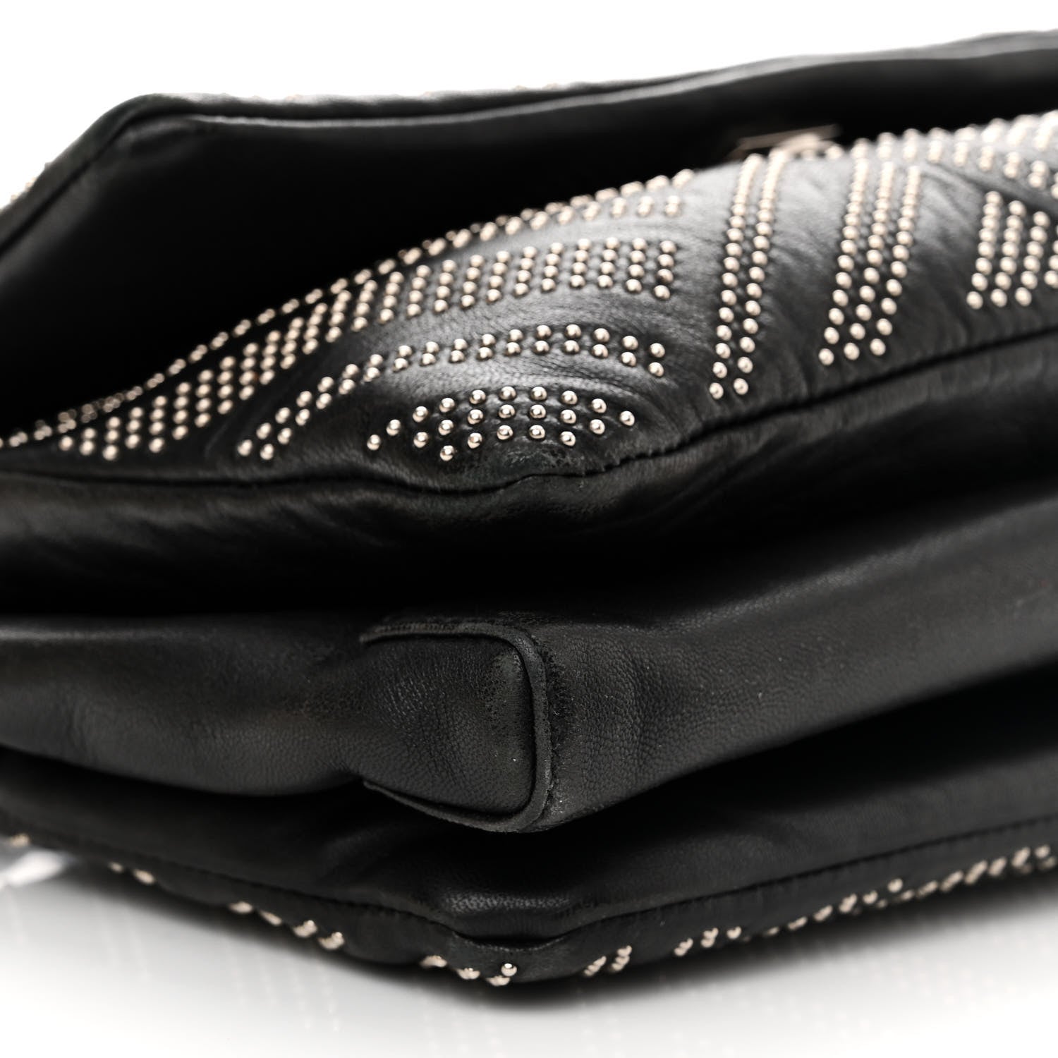 Salvatore Ferragamo Calfskin Studded Gelly Bag Black 8 of 9