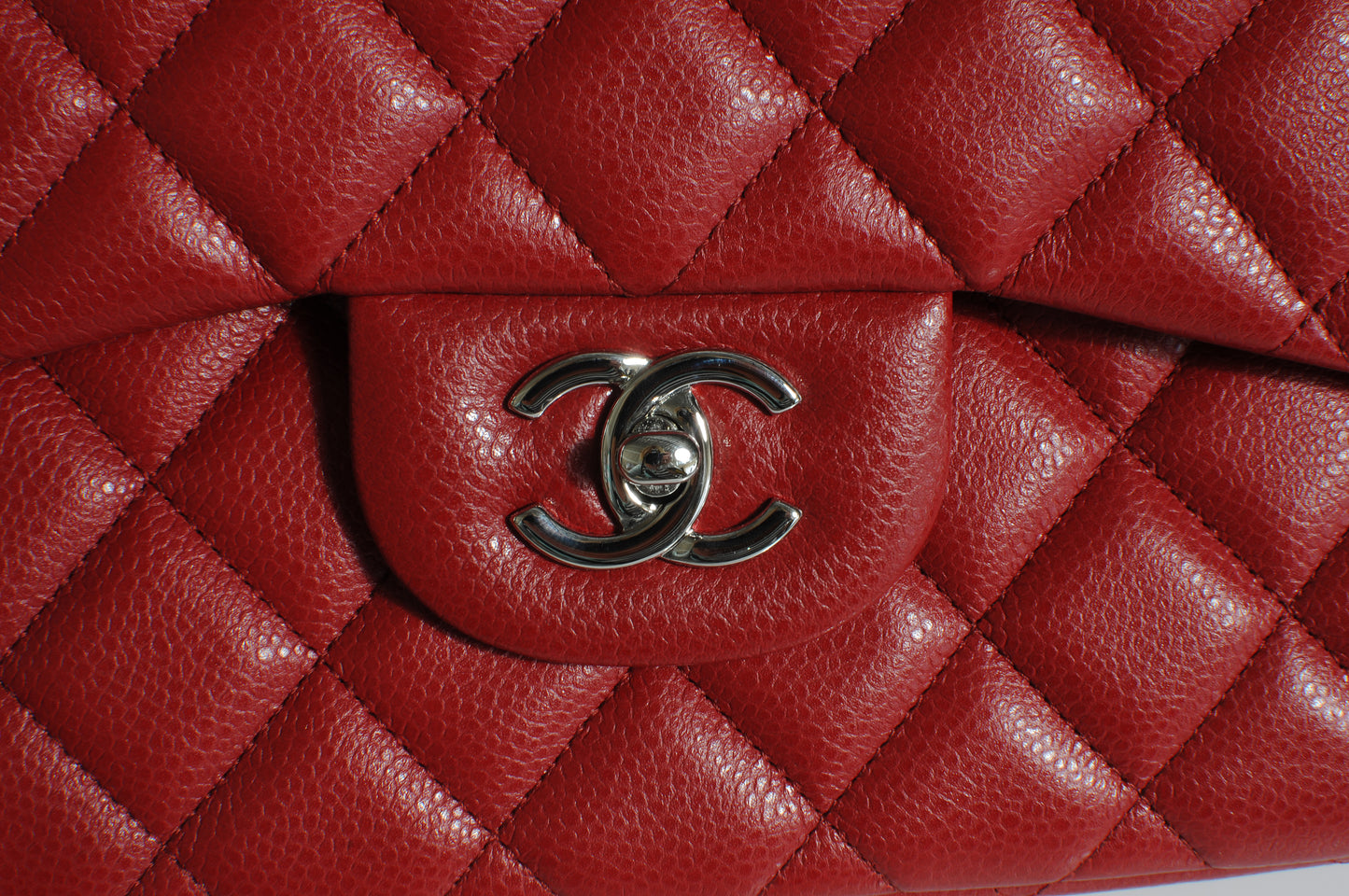 Caviar Jumbo Double Flap Red