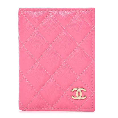 Chanel Caviar Quilted Card Holder Wallet Pink 1 of 8