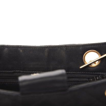 Chanel Satin Quilted Crystal CC Shoulder Bag Black 7 of 10