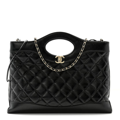 Chanel Shiny Lambskin Quilted 31 Shopping Bag Black 1 of 11