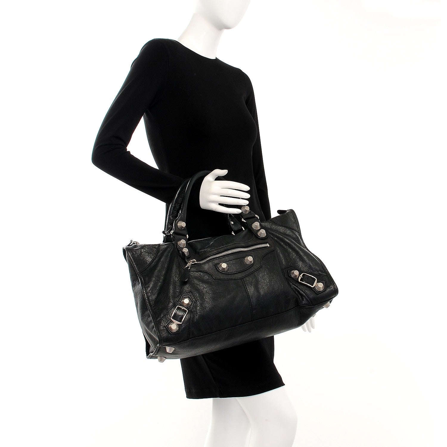 Balenciaga Agneau Giant 21 Silver Hardware Work Black 2 of 15