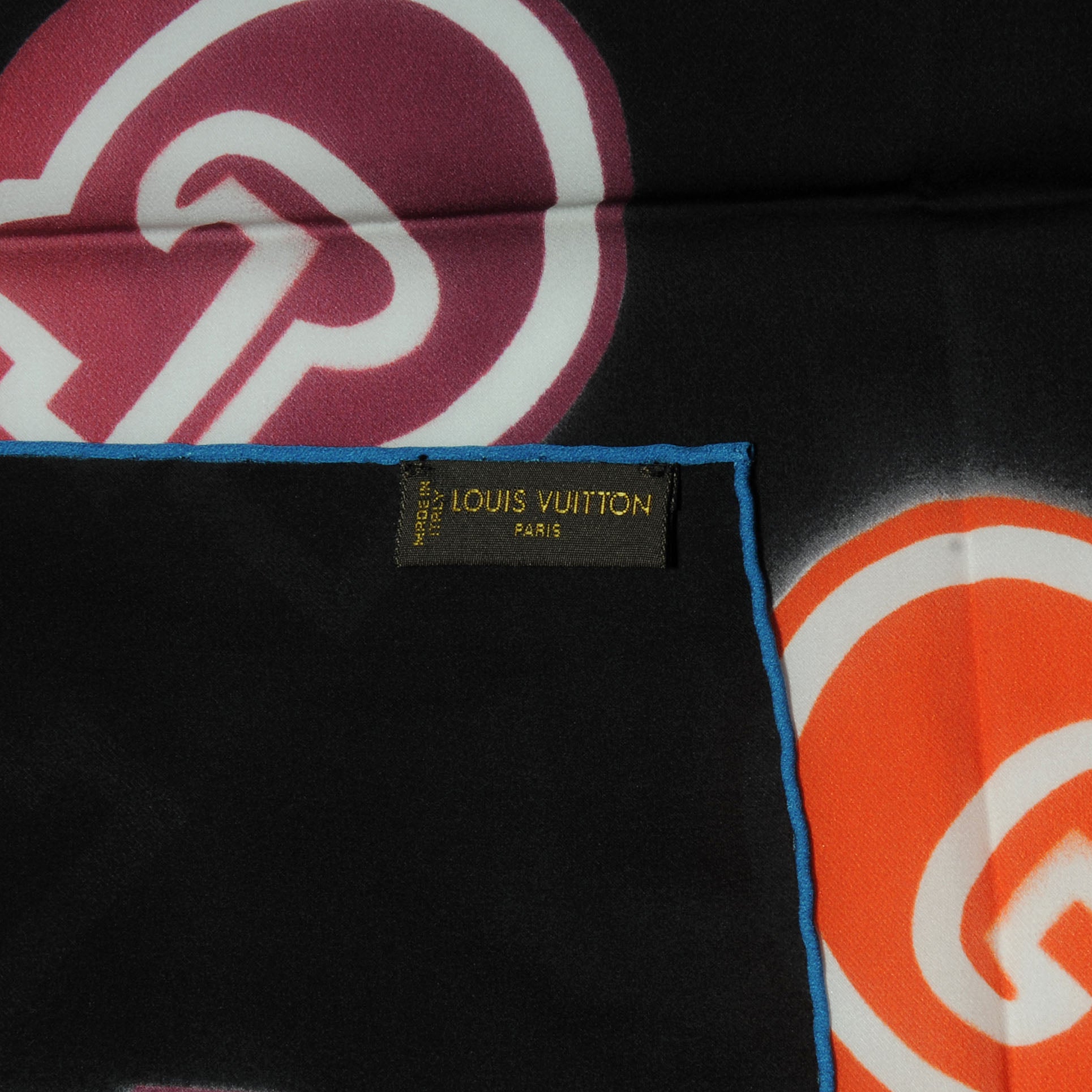 Louis Vuitton Silk Neon Great Adventures Giant Square Scarf Black 3 of 4
