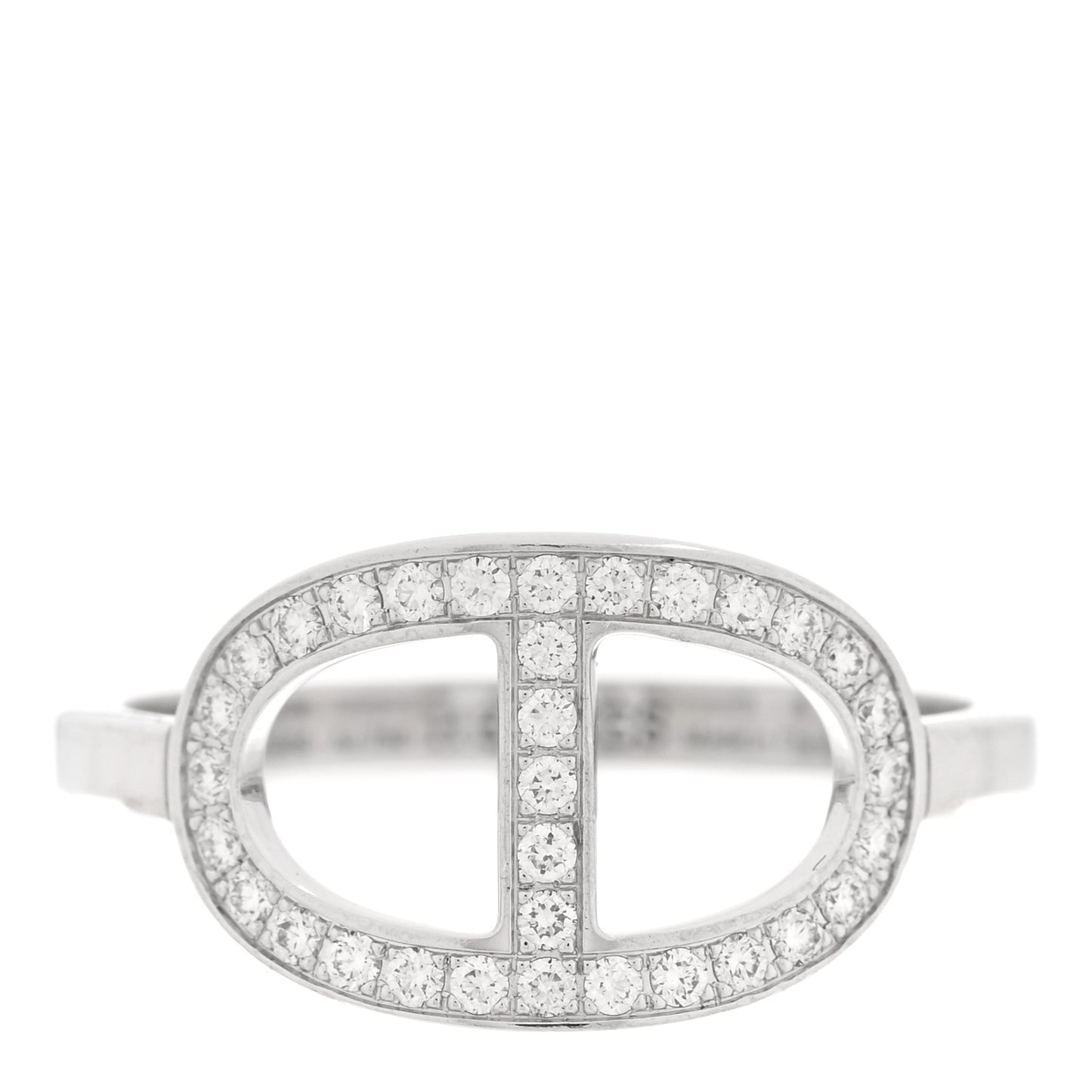 18K White Gold Diamond MM Chaine d'Ancre Contour Ring 54 6.75