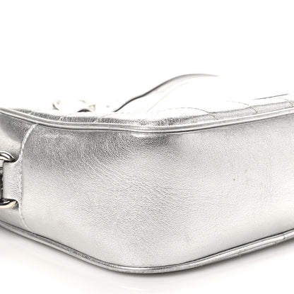 Gucci Metallic Sakai Be Green Calfskin Diagonal Stitched Small Blondie Shoulder Bag Silver 9 of 10