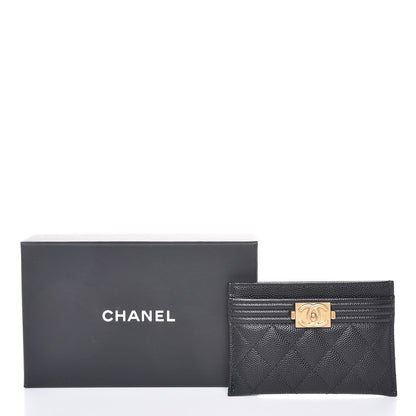 Chanel Caviar Quilted Boy Card Holder Black 18 of 18