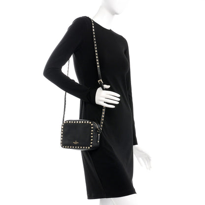 Valentino Garavani Grained Calfskin Rockstud Camera Crossbody Bag Black 2 of 6