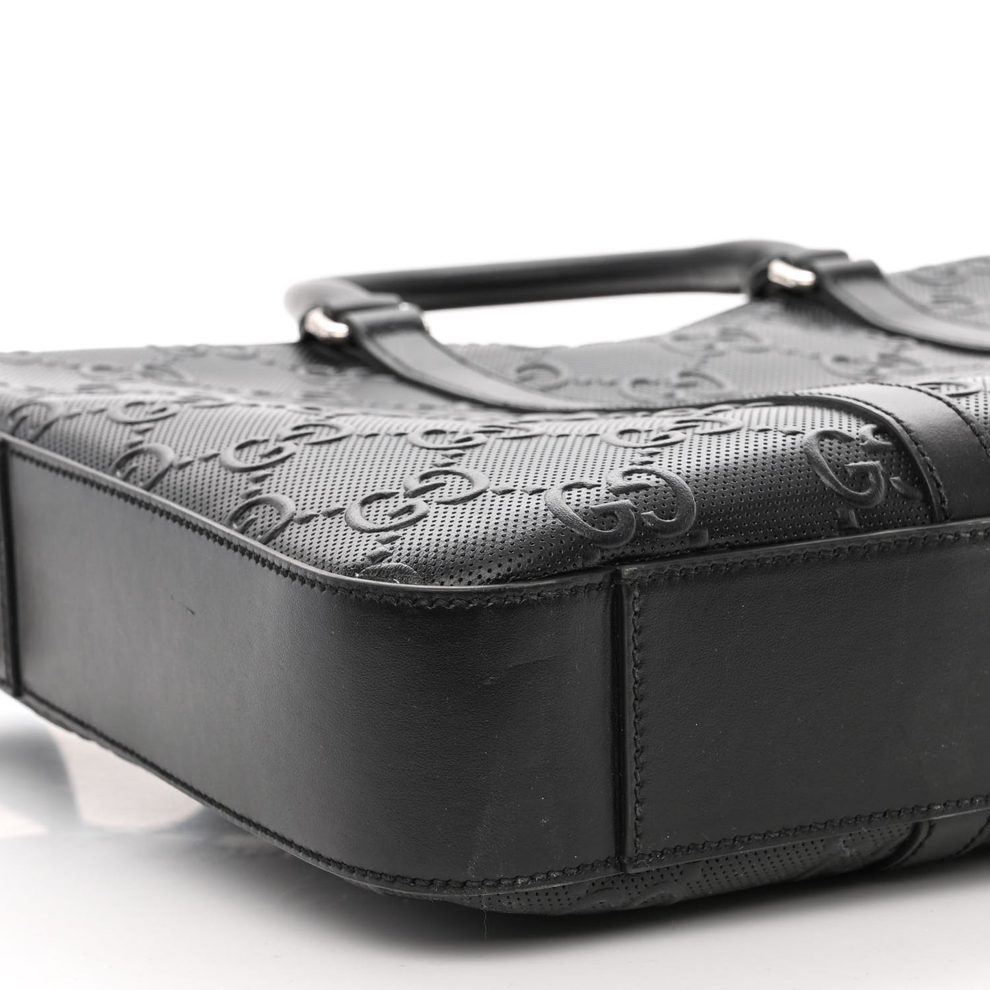 Calfskin GG Tennis Embossed Briefcase Black