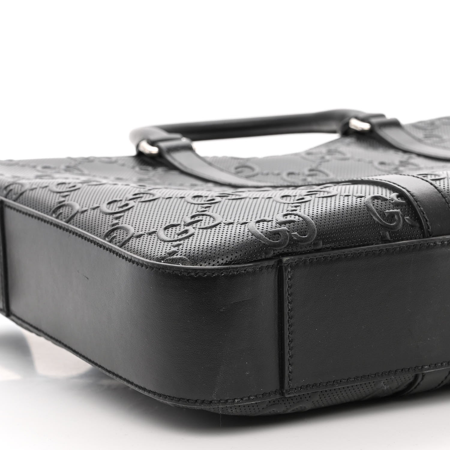 Gucci Calfskin GG Tennis Embossed Briefcase Black 9 of 13