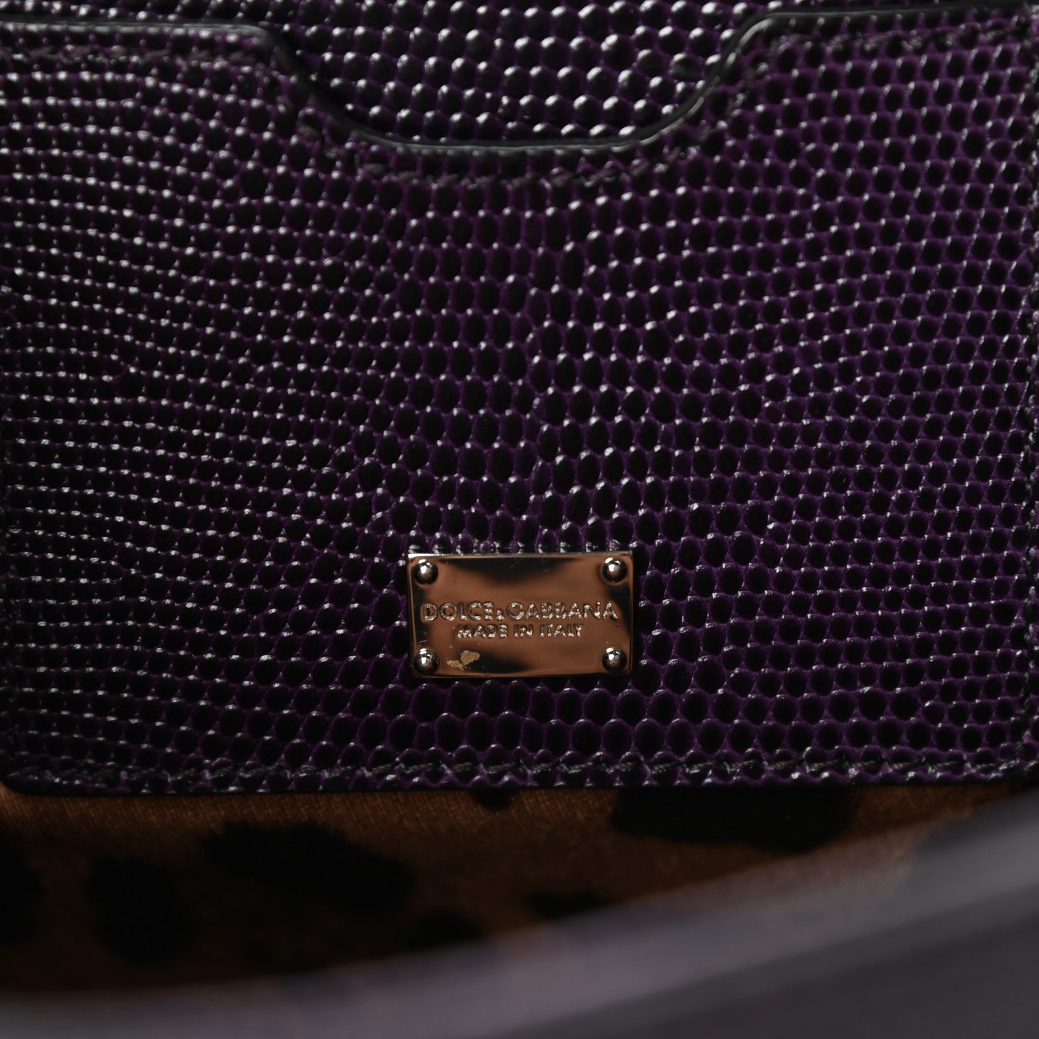 Dolce & Gabbana Lizard Calfskin Embossed Medium Monica Tote 6 of 9