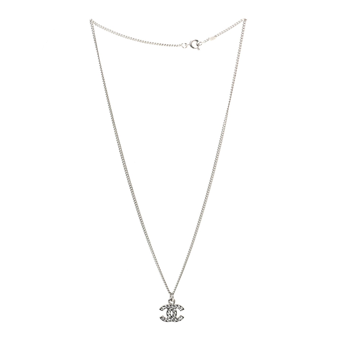 Crystal Timeless CC Necklace Silver