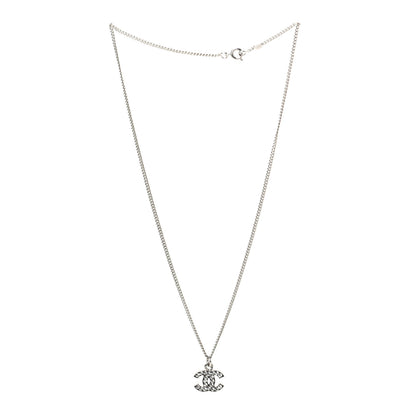 Chanel Crystal Timeless CC Necklace Silver 2 of 4