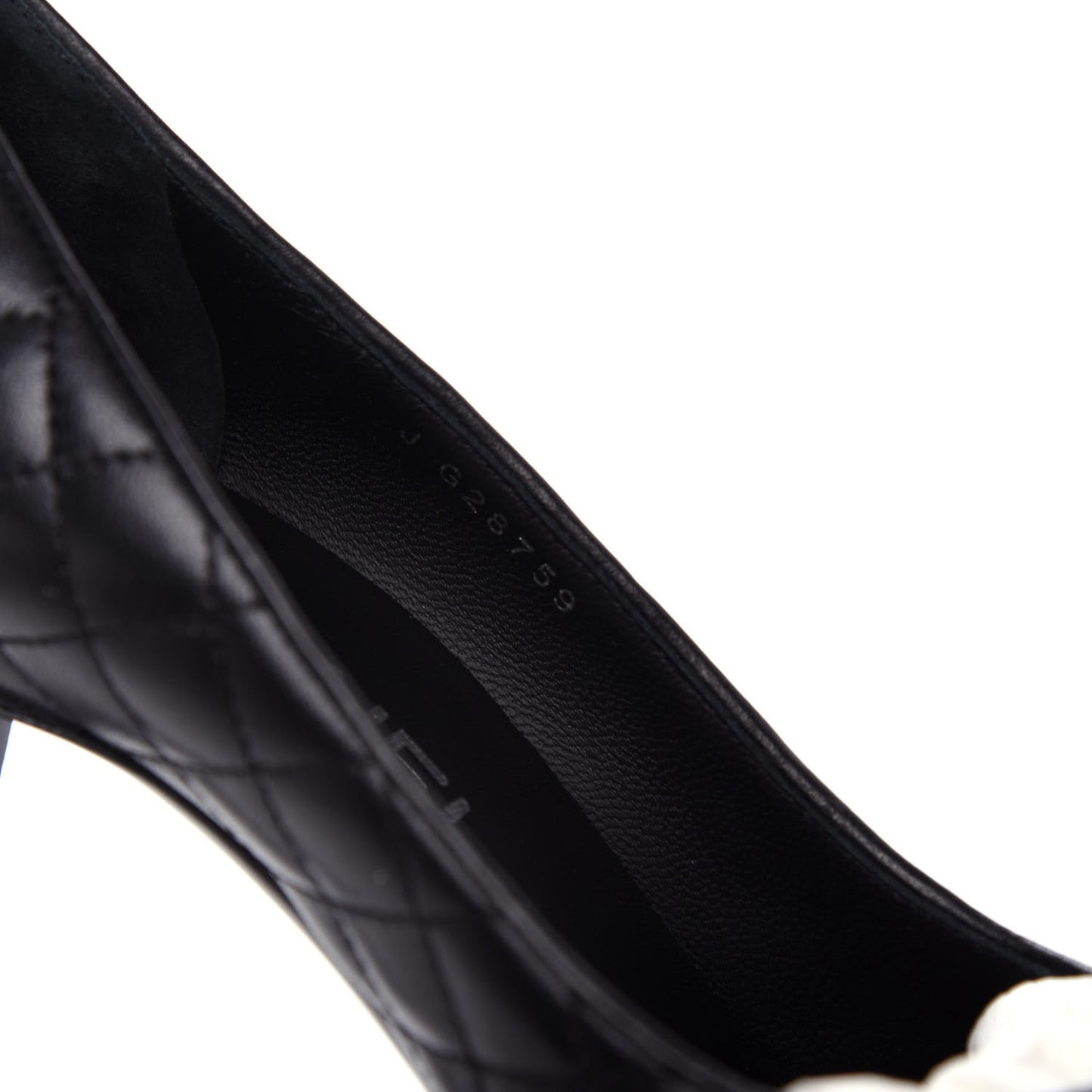 Lambskin Quilted CC Cap Toe Pumps 35.5 Black