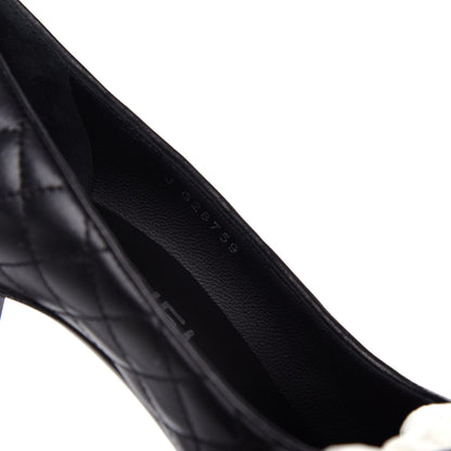 Chanel Lambskin Quilted CC Cap Toe Pumps 35.5 Black 10 of 12