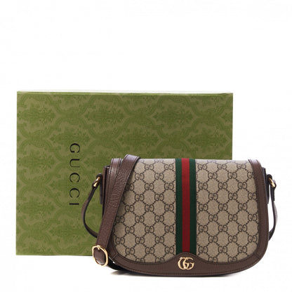 Gucci GG Supreme Monogram Web Small Ophidia Flap Messenger Bag Brown 10 of 10