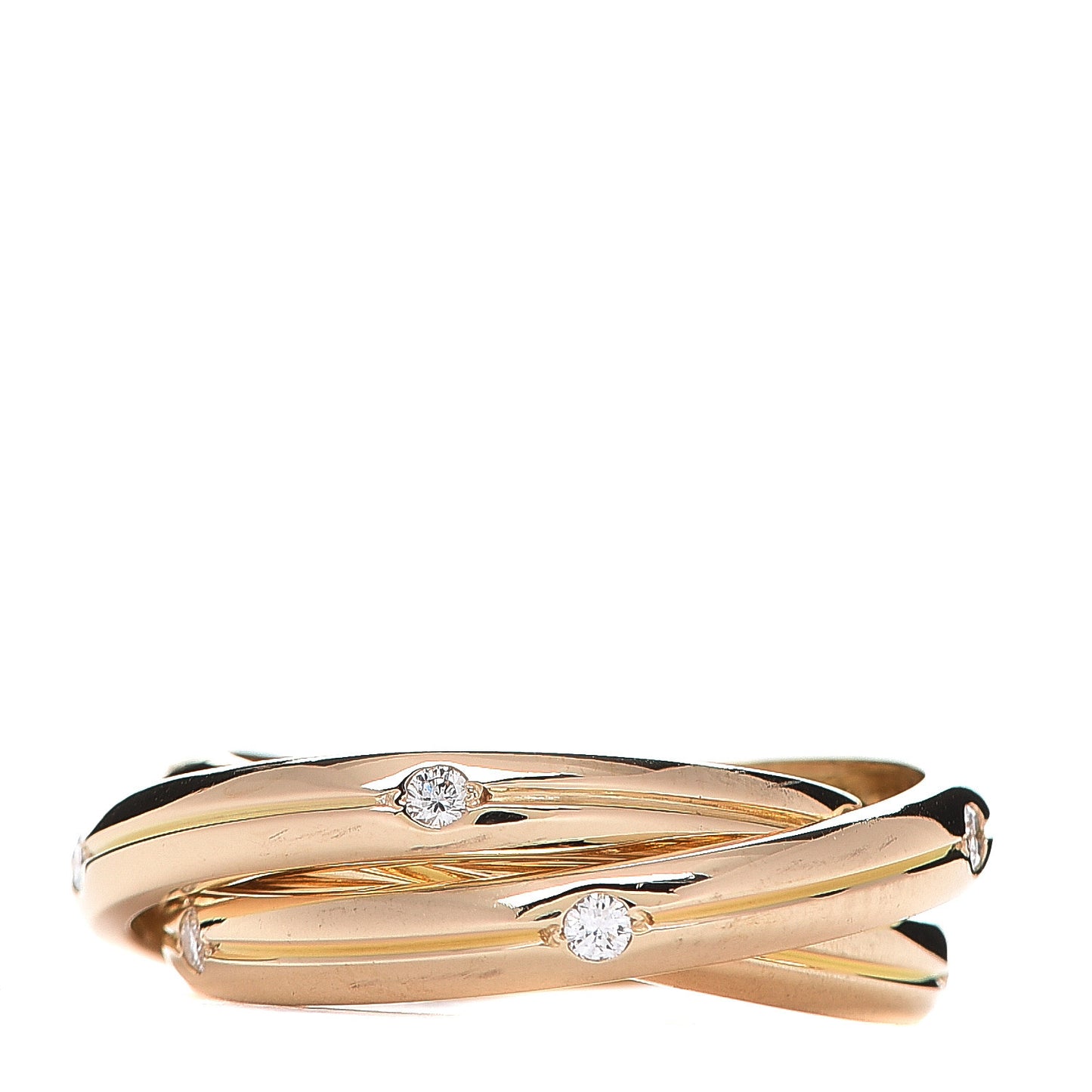 18K Yellow Gold Diamond Constellation Trinity Ring 53 6.25