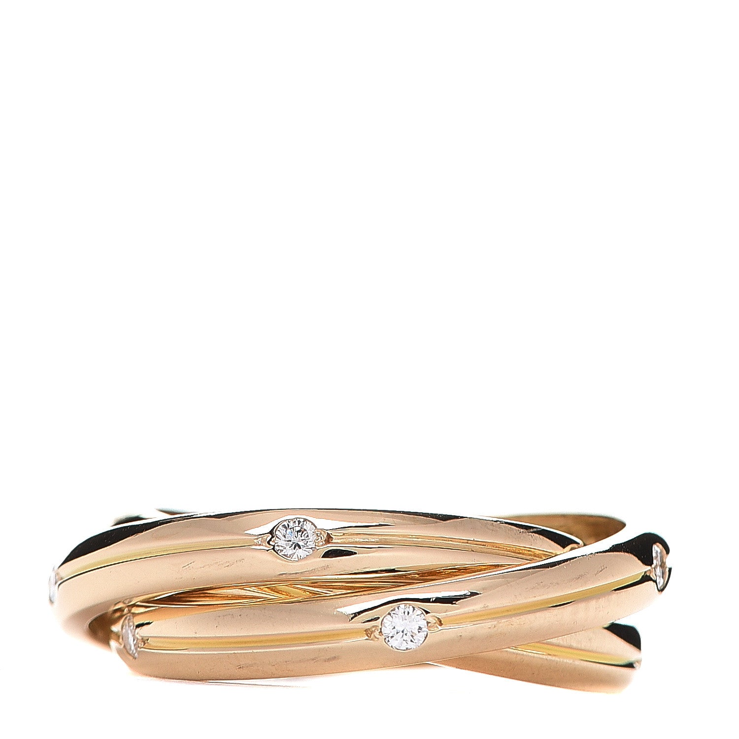 Cartier 18K Yellow Gold Diamond Constellation Trinity Ring 53 6.25 2 of 3