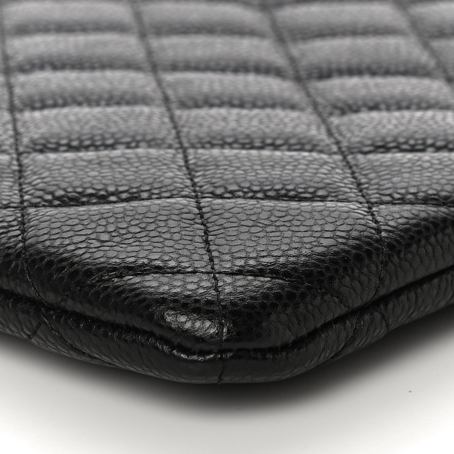 Caviar Quilted Large Cosmetic Case Black