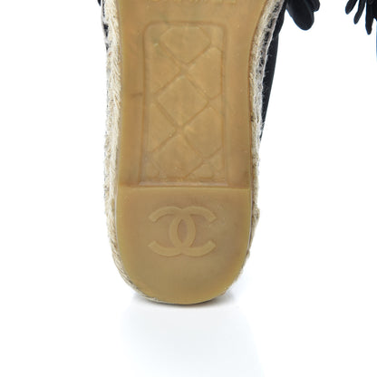 Chanel Suede Camellia CC Espadrilles 39 Black 9 of 12