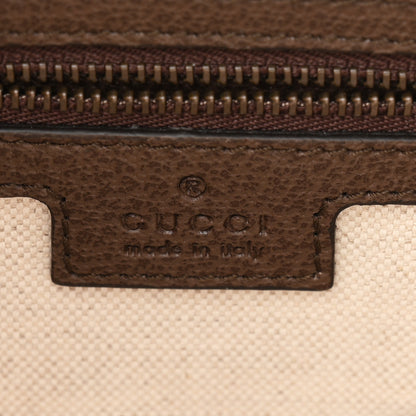 Gucci GG Supreme Monogram Textured Dollar Calfskin Web Ophidia Wristlet Shoulder Bag Beige Ebony New Acero 6 of 10