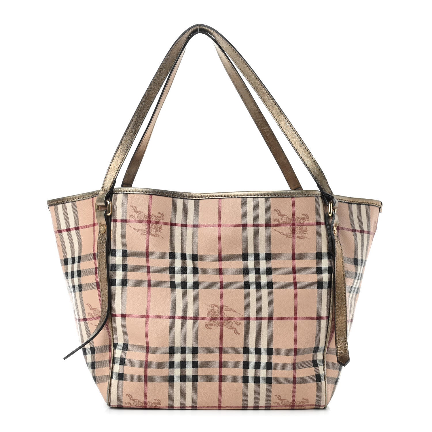 Burberry Haymarket Check Small Canterbury Tote Gold 1 of 10