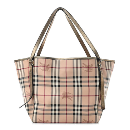 Burberry Haymarket Check Small Canterbury Tote Gold 1 of 10