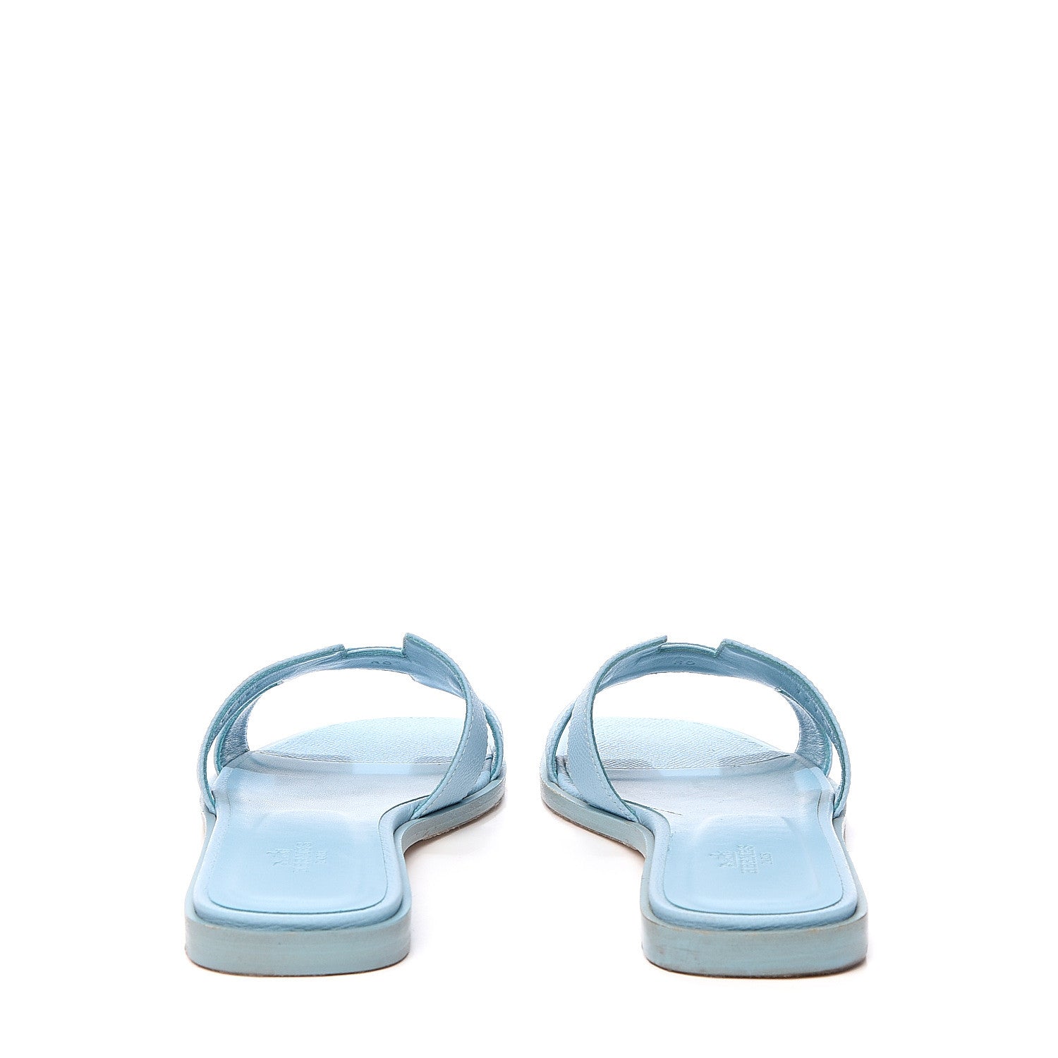 Hermes Epsom Oran Sandals 37.5 Bleu Littoral 7 of 11