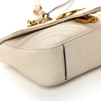 Gucci Calfskin Matelasse Mini GG Marmont Shoulder Bag White 9 of 13