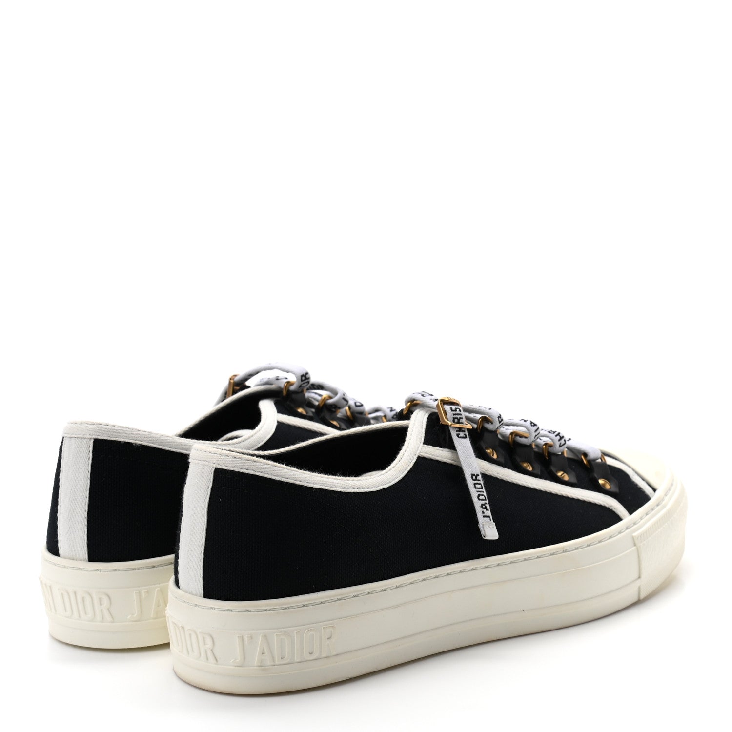 Christian Dior Canvas Oblique Walk'N'Dior Low Top Sneakers 38.5 Black 4 of 12