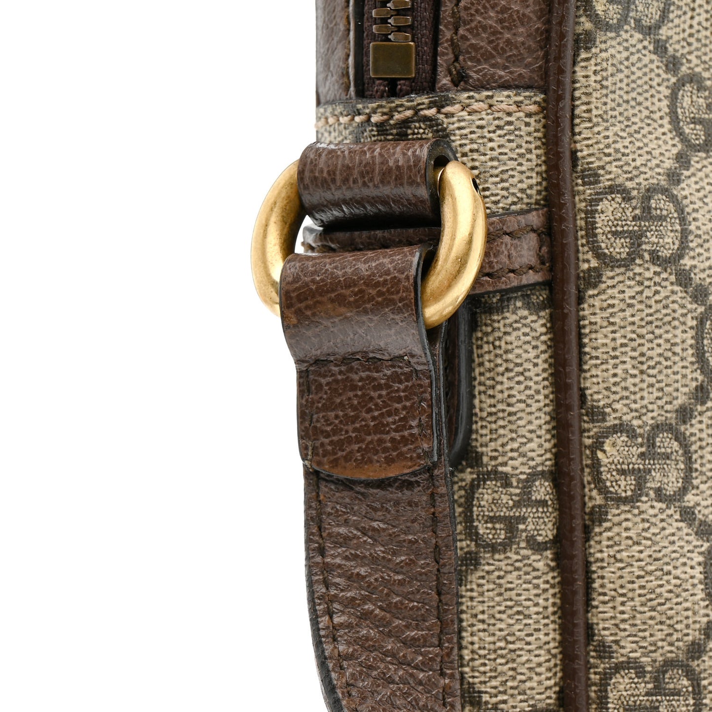 GG Supreme Monogram Web Small Ophidia Messenger Bag Brown