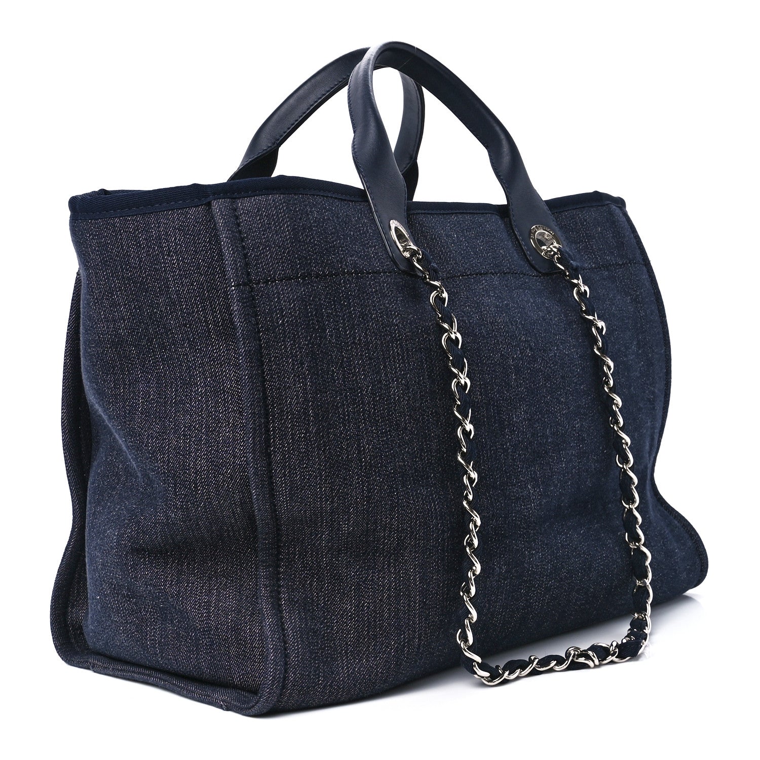 Chanel Denim Medium Deauville Tote Dark Blue 3 of 11
