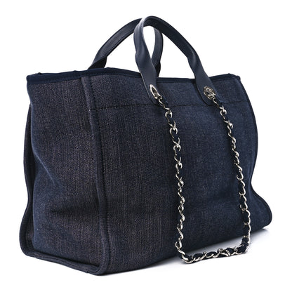 Chanel Denim Medium Deauville Tote Dark Blue 3 of 11