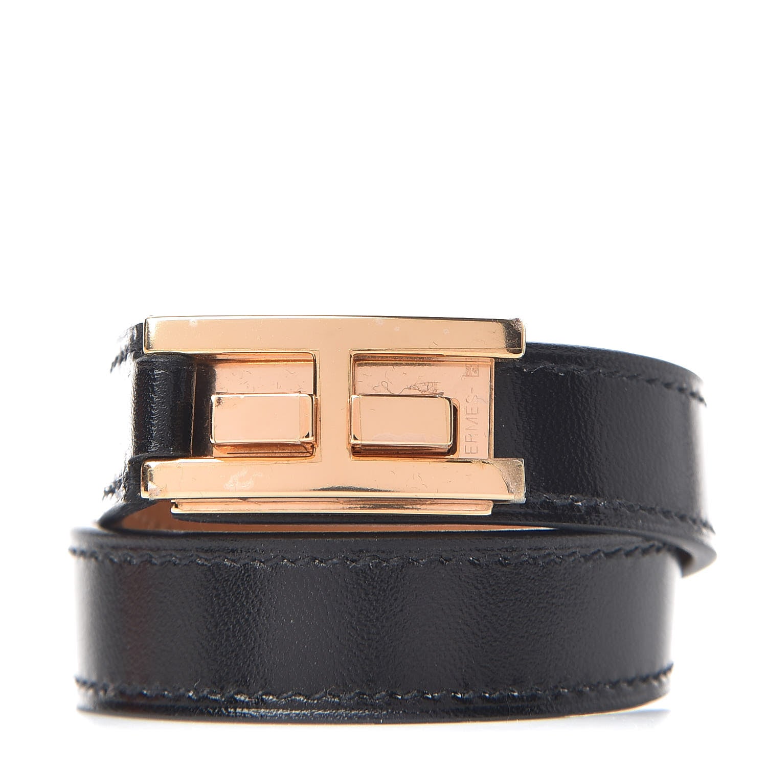 Hermes Box Drag Double Tour Bracelet T1 Black 1 of 7