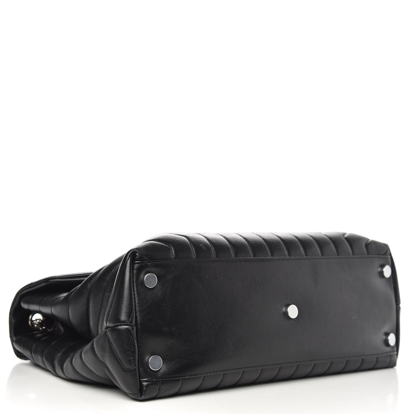 Calfskin Y Quilted Monogram Large Loulou Chain Satchel Black