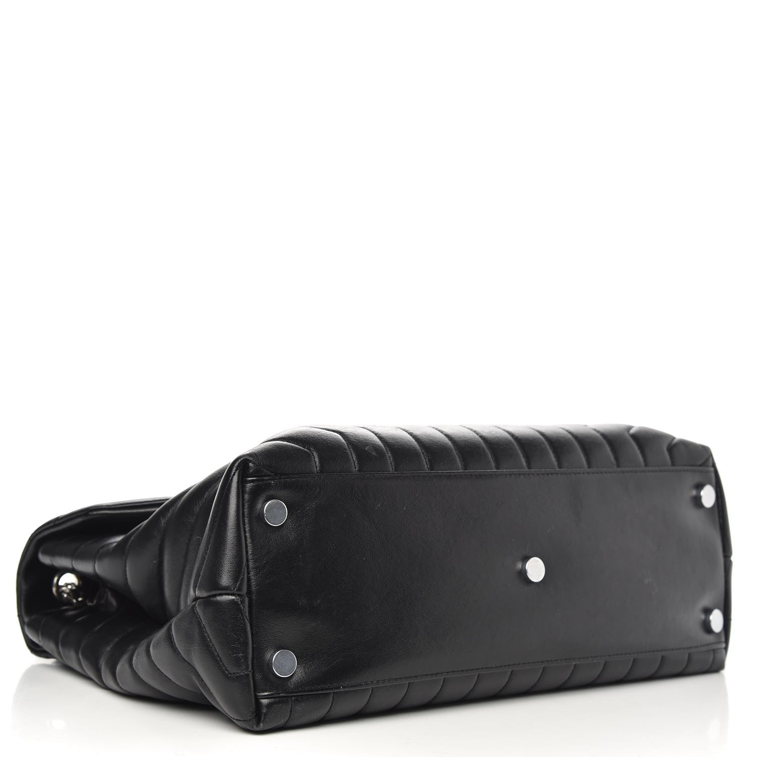 Saint Laurent Calfskin Y Quilted Monogram Large Loulou Chain Satchel Black 4 of 13