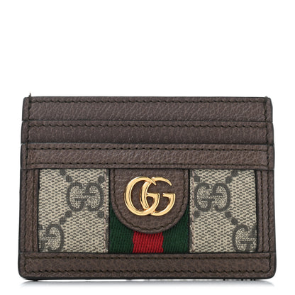 Gucci GG Supreme Monogram Ophidia Card Holder Brown 1 of 6