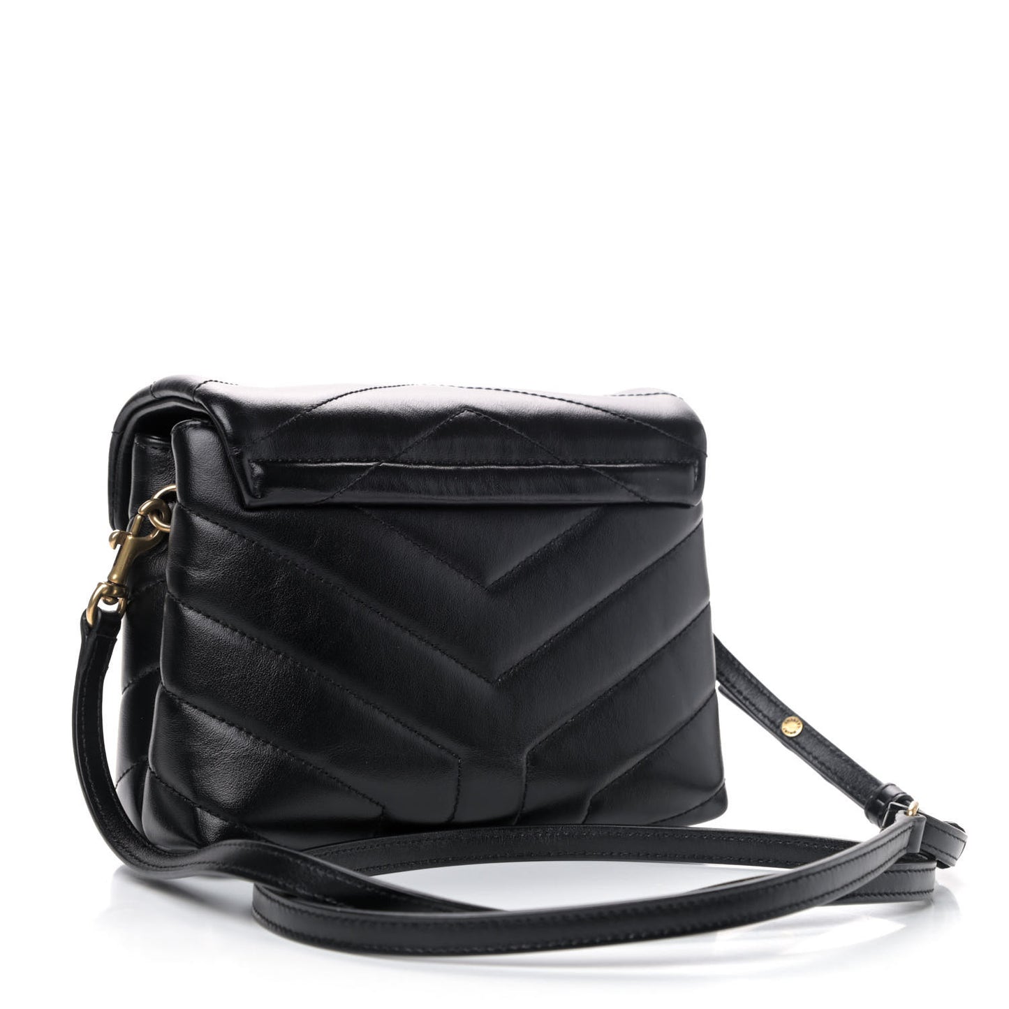 Calfskin Y Quilted Monogram Toy Loulou Crossbody Bag Black