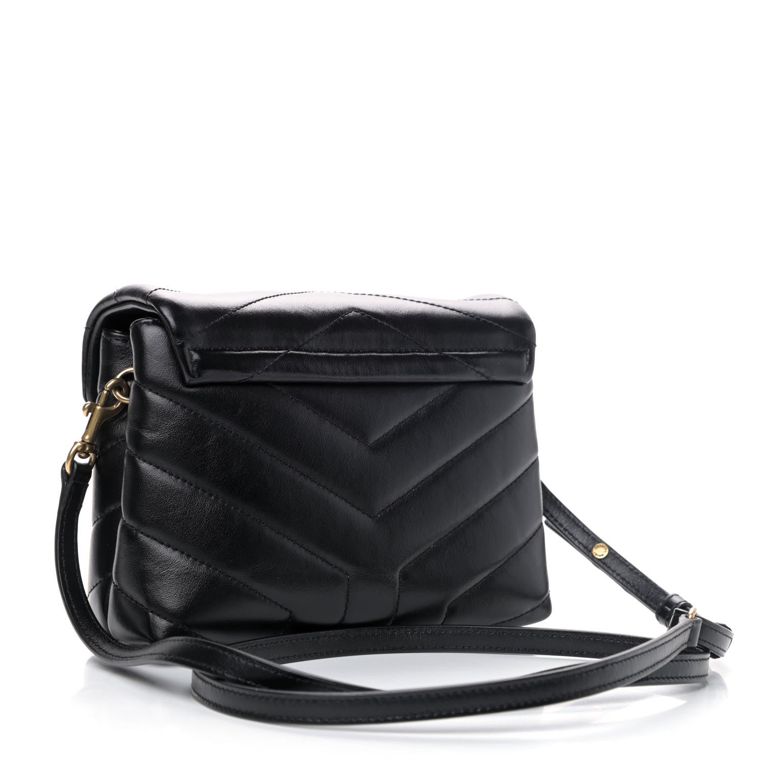 Saint Laurent Calfskin Y Quilted Monogram Toy Loulou Crossbody Bag Black 2 of 4