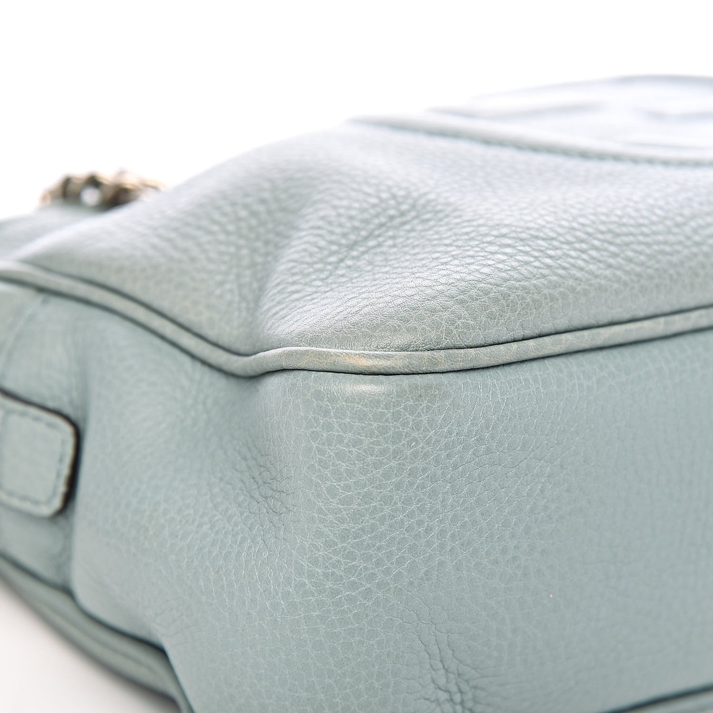 Pebbled Calfskin Small Soho Bowler Light Blue